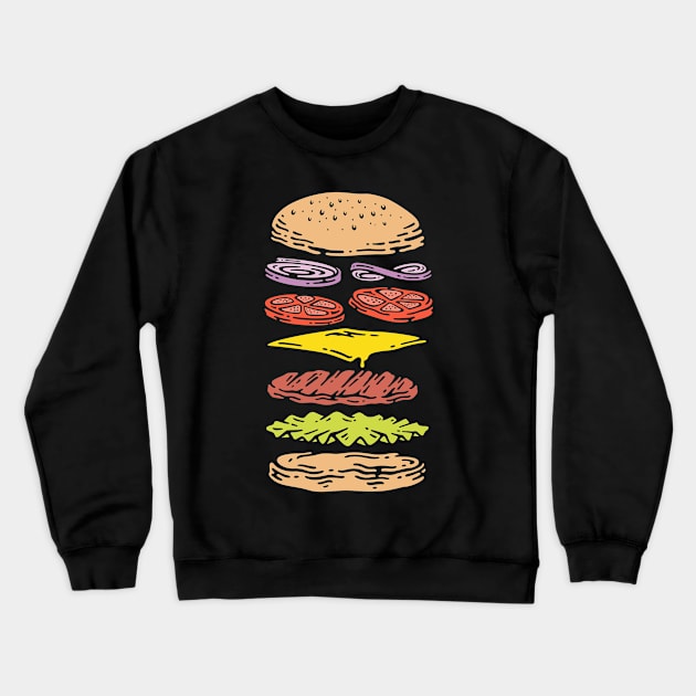 Exploded Burger Crewneck Sweatshirt by Buy Custom Things